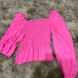 Pink Smocked Women's Top